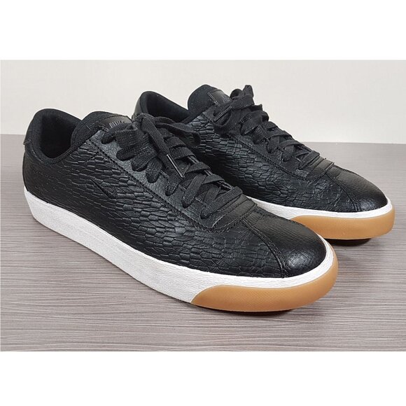 Nike Match Classic Premium Sneakers, Black Textured Leather, Womens Size 9.5 - Picture 3 of 10